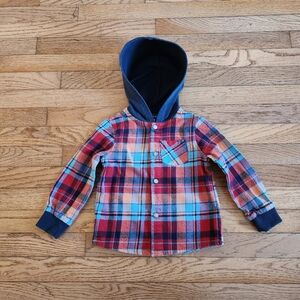 Boys ANDY & EVAN Hooded Flannel Shirt